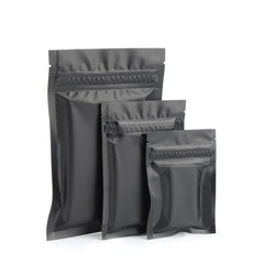 Matte Foggy Night Black Mylar Foil Flat Double Zipper Bags