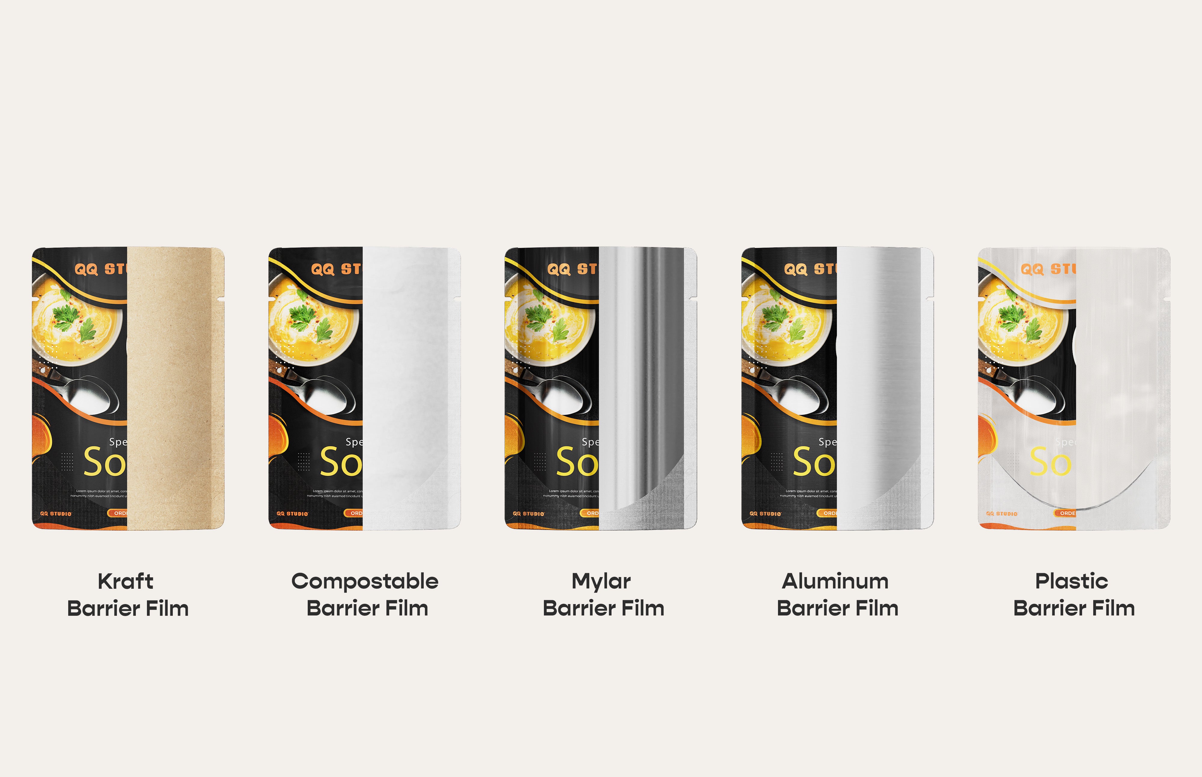 Open Top Bottom Stand Packaging Bag - Reusable Storage Pouch (Design Your Own)