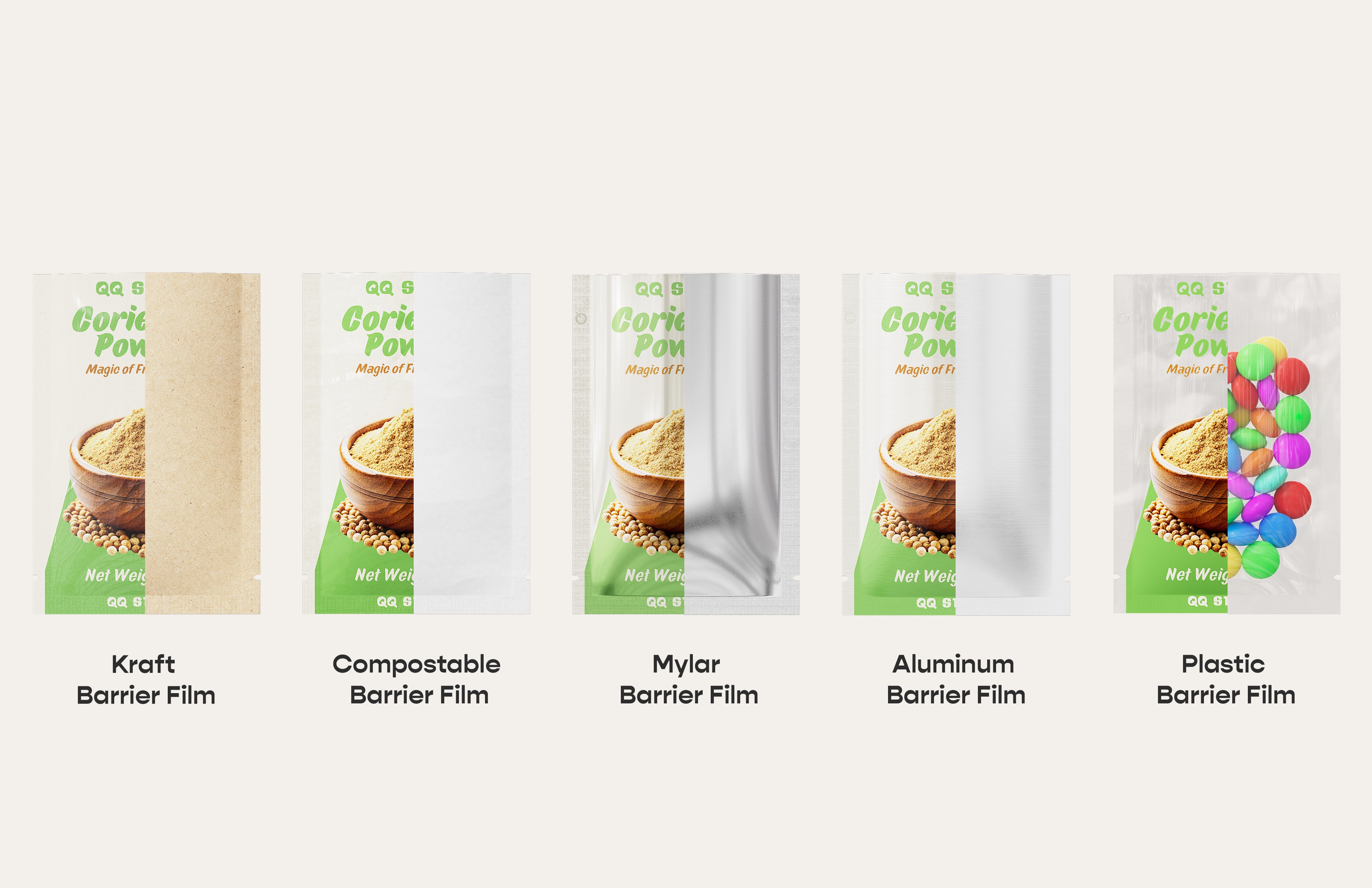 Customizable Open Top Packaging Bag - Reusable Storage Pouch for Food and Products (Design Your Own)