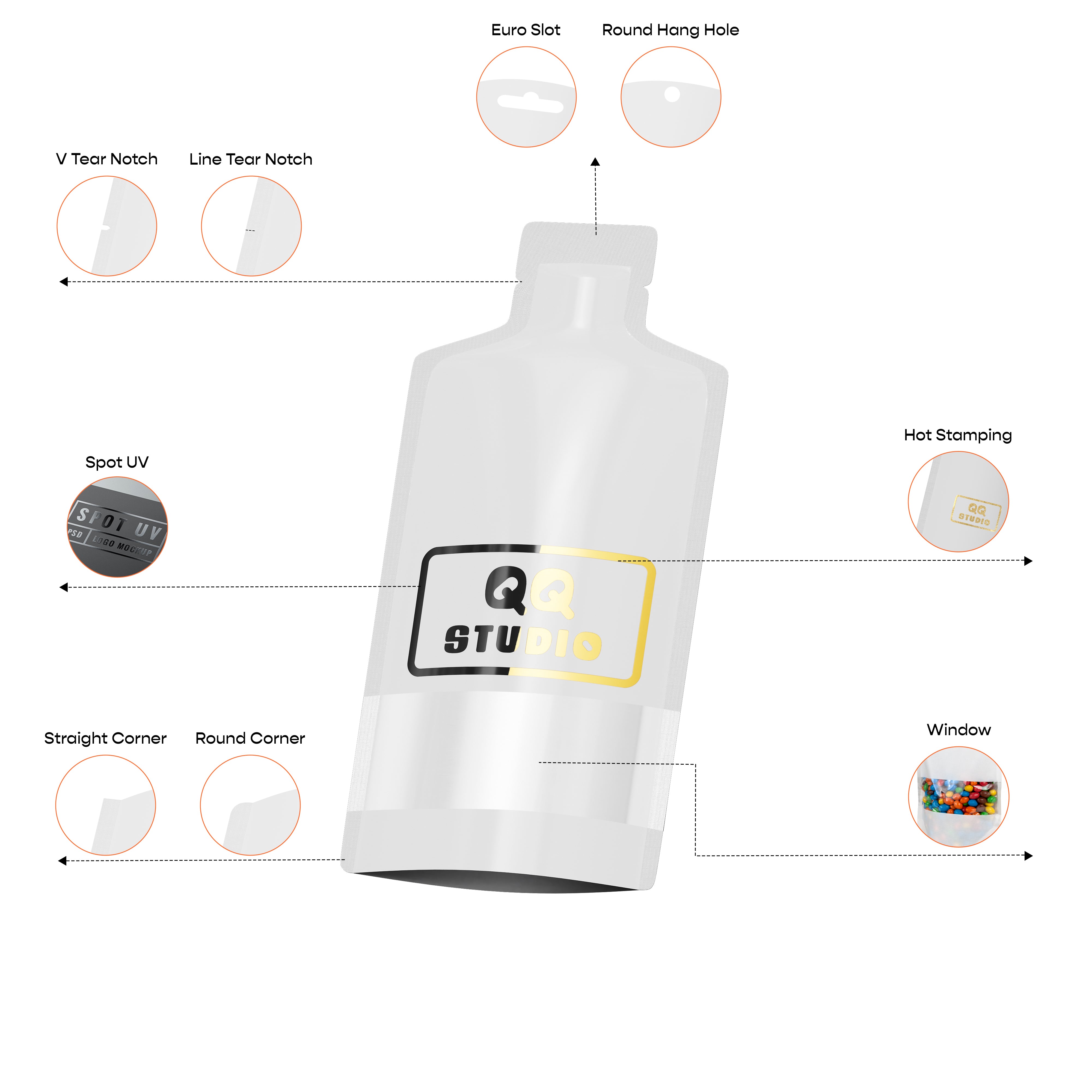 Open Top Bottle-Shaped Bag – Fully Customizable Packaging (Design Your Own)