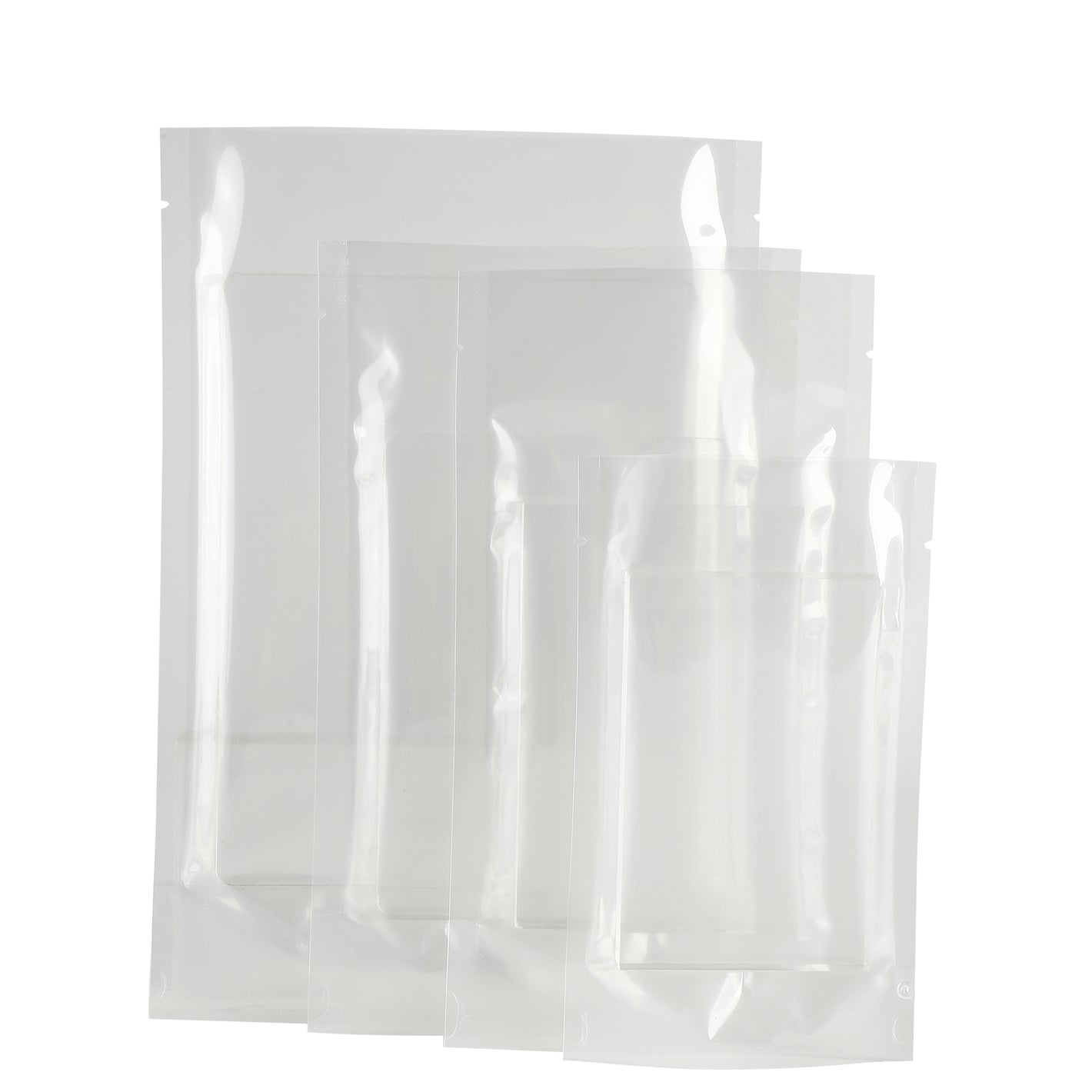 QQ Studio® Glossy Quartz Clear Retort Plastic Open Top Stand Up SlickSeal™ Bags