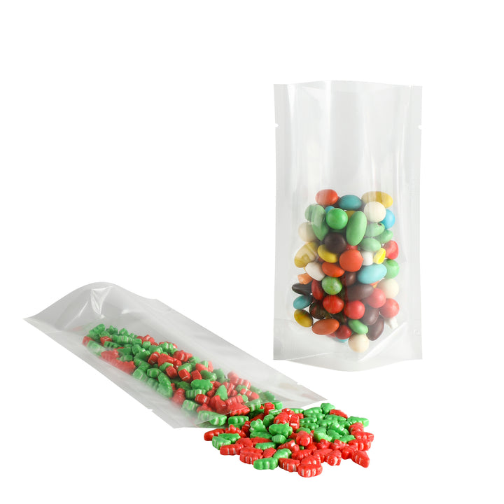 QQ Studio® Glossy Quartz Clear Retort Plastic Open Top Stand Up SlickSeal™ Bags