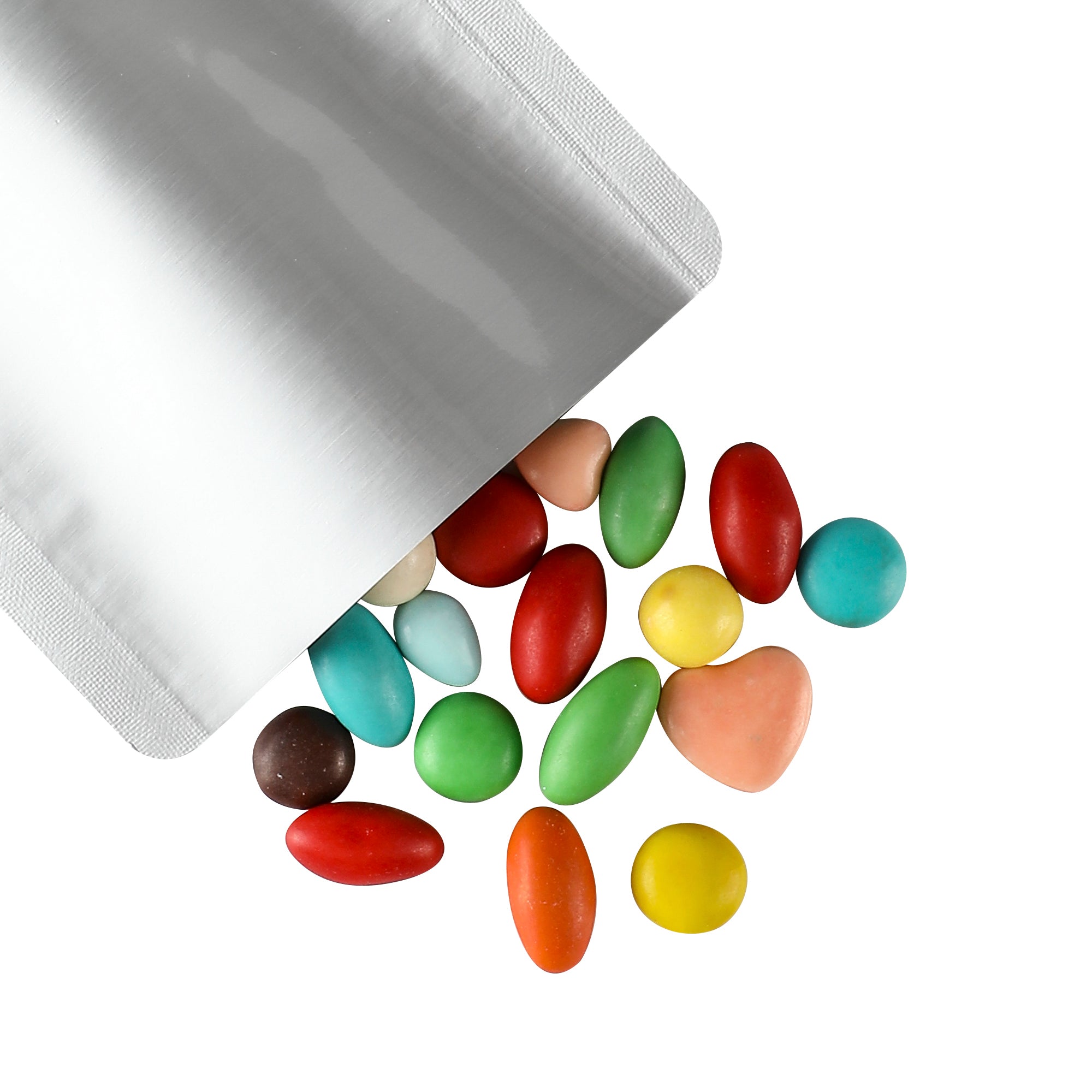 Iron Silver Retort Aluminum Open Top SlickSeal™ Bags with Rounded Corners