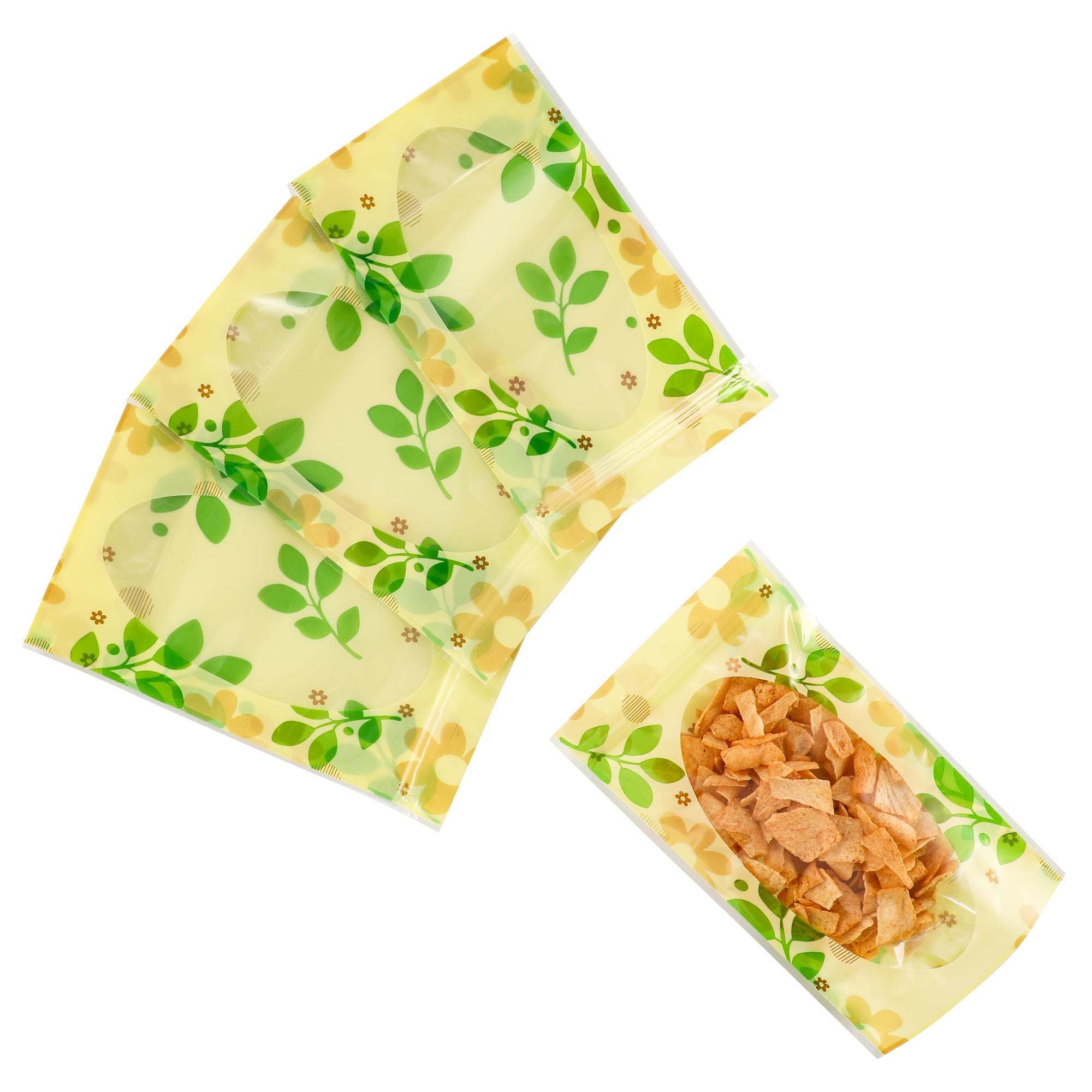 Yellow Horizon Designed Stand Strong® Bags with Clear Oval Window