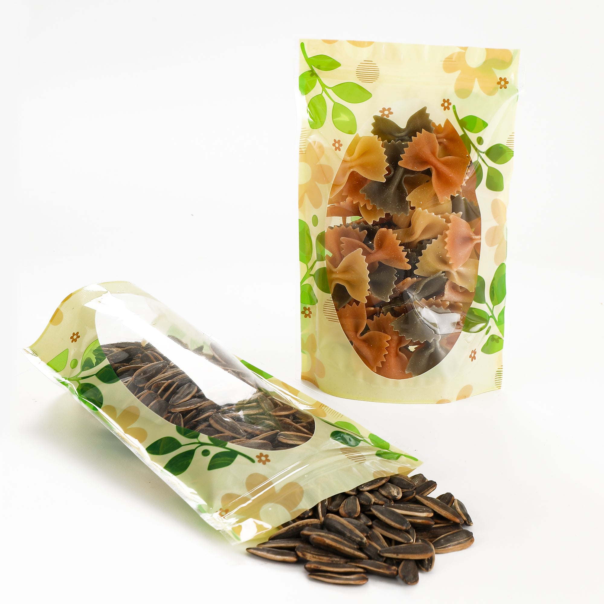 Yellow Horizon Designed Stand Strong® Bags with Clear Oval Window