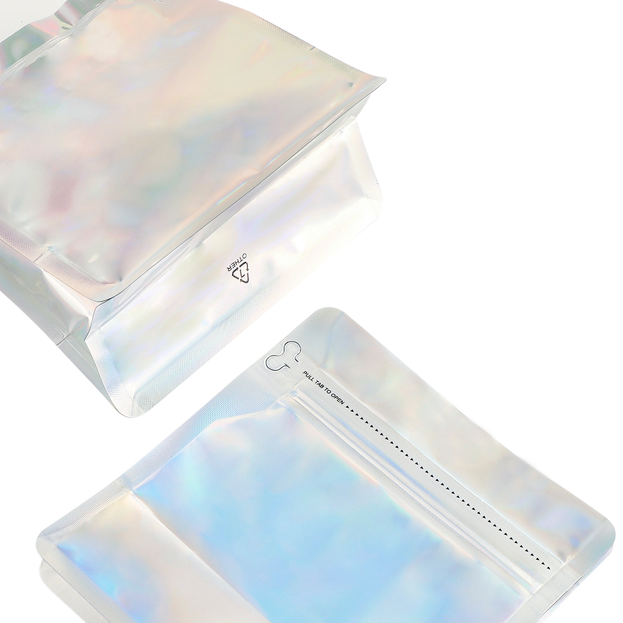 Glossy Double Sided Diamond Holographic Stand Strong® Bags with Pull Tab