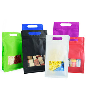 QQ Studio® Smooth Matte Colored Side Gusset Stand Strong® Bags with Die Cut Handles