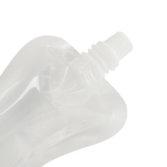 Glossy Clarity Clear Hourglass Plastic Stand Pouch with Top Screw Cap Spout