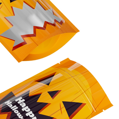 Double-Sided Glossy Halloween Orange Pumpkin Designed Mylar Stand Strong® Bags