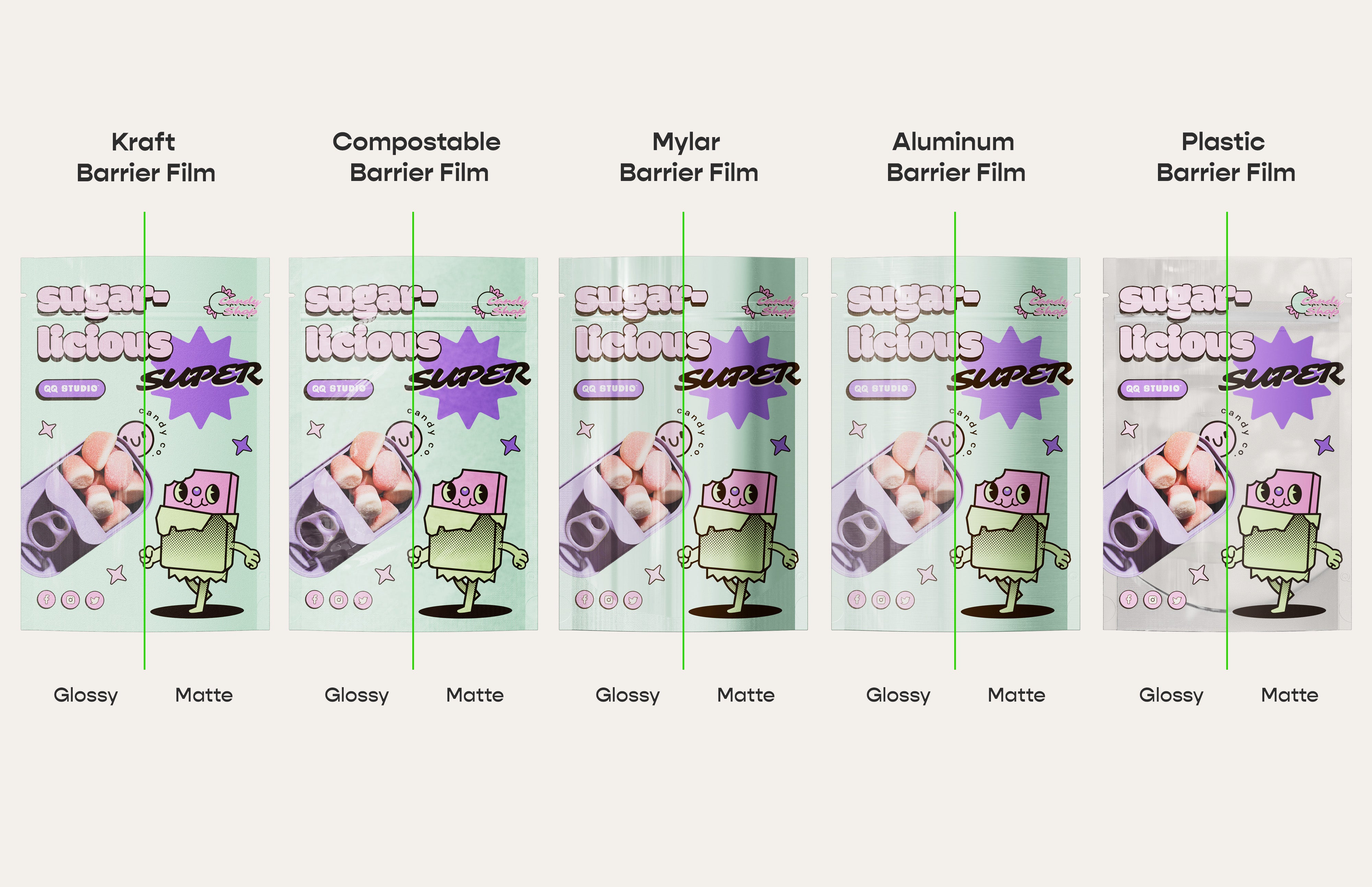 PLA Compostable Stand-Up Ziplock Packaging Bag – Reusable Pouch (Design Your Own)