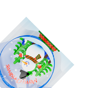 QQ Studio® Clear Merry Christmas Snow Globe Window Display Flat Open Fill Slick Seal™ Bags