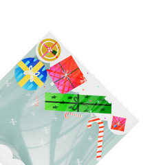Clear Holiday Gift Window Display and Green Flat Open Fill SlickSeal™ Bags