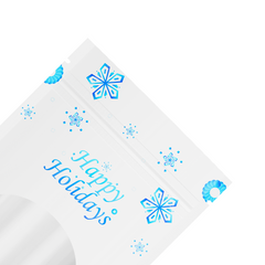 Glossy Happy Holidays Round Window Plastic and Mylar Stand Strong® Bags