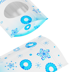 Glossy Happy Holidays Round Window Plastic and Mylar Stand Strong® Bags