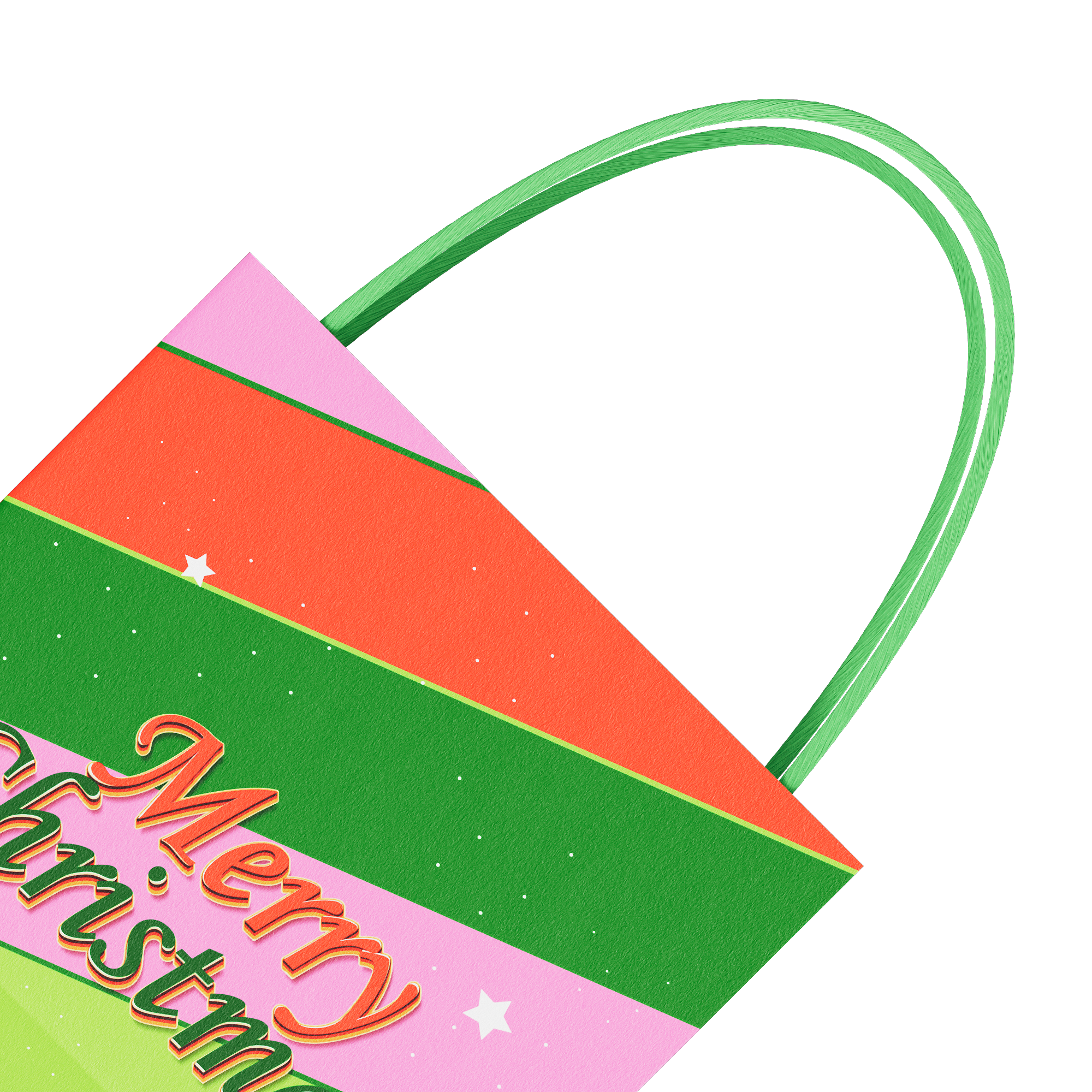 Merry Christmas Kraft Gift Bags with Handle