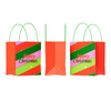 QQ Studio® Merry Christmas Kraft Gift Bags with Handle - Red Merry Christmas Design