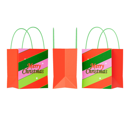 QQ Studio® Merry Christmas Kraft Gift Bags with Handle