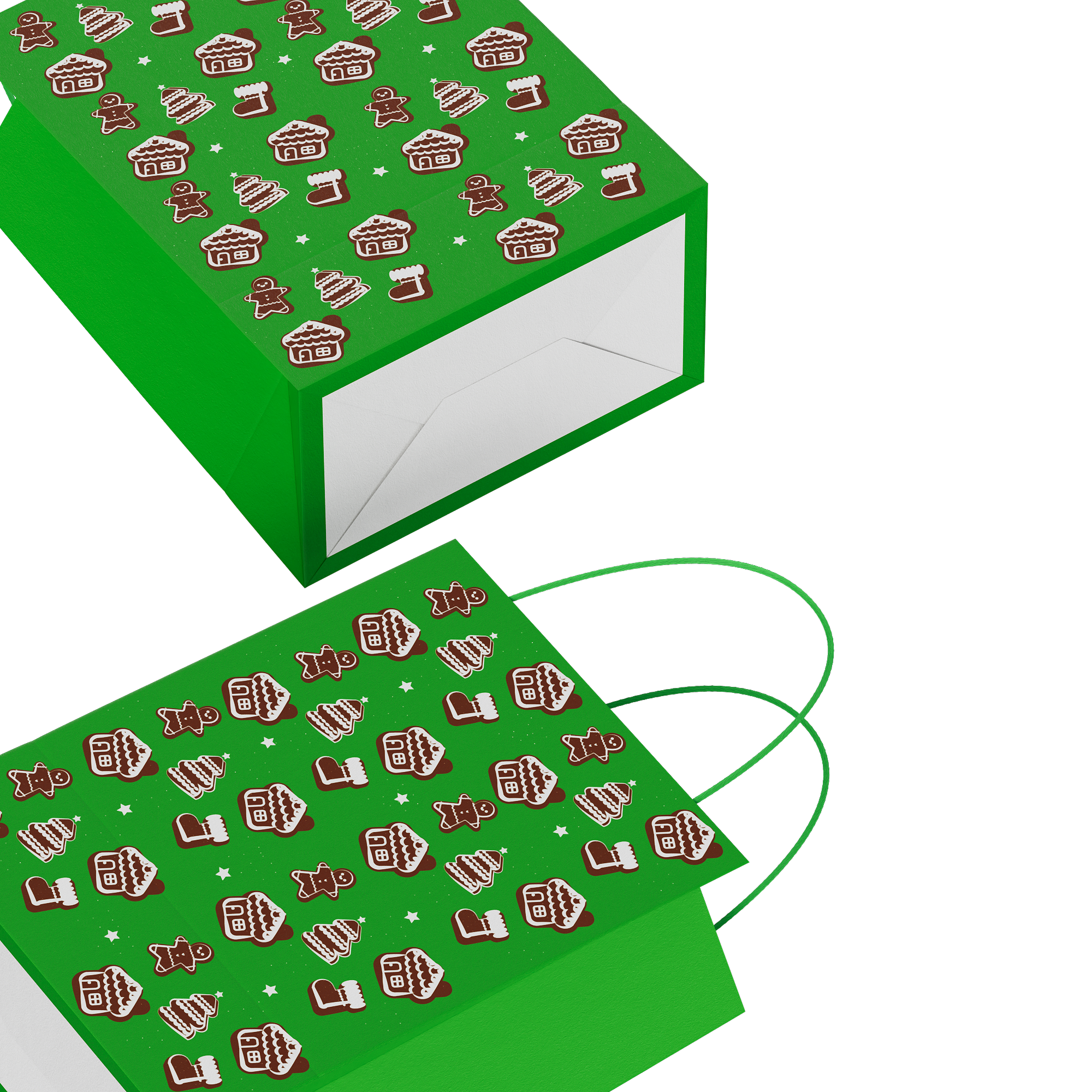 Merry Christmas Kraft Gift Bags with Handle