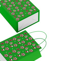 Merry Christmas Kraft Gift Bags with Handle