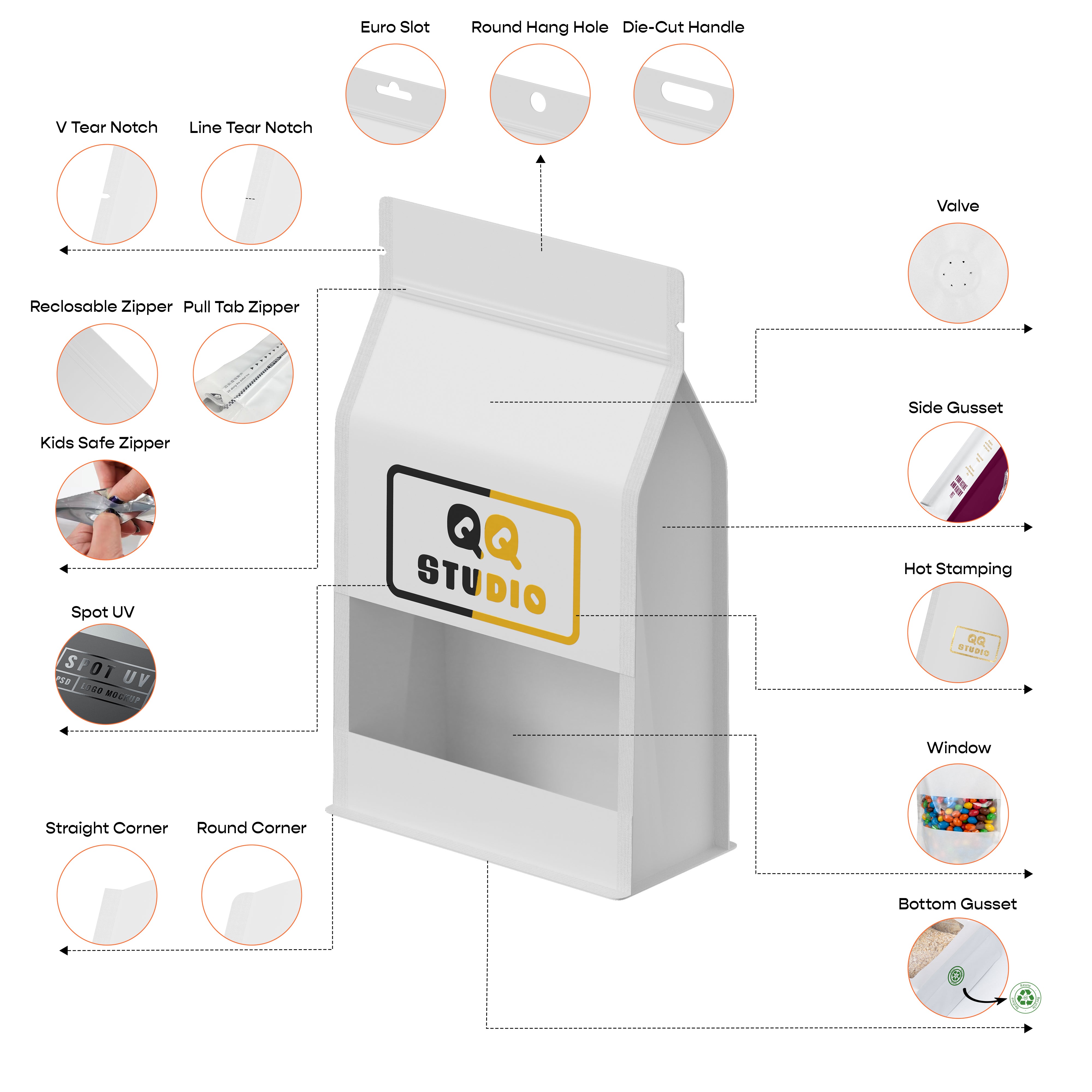 Gusset Bag With Ziplock in Vertical Shape (Design Your Own)