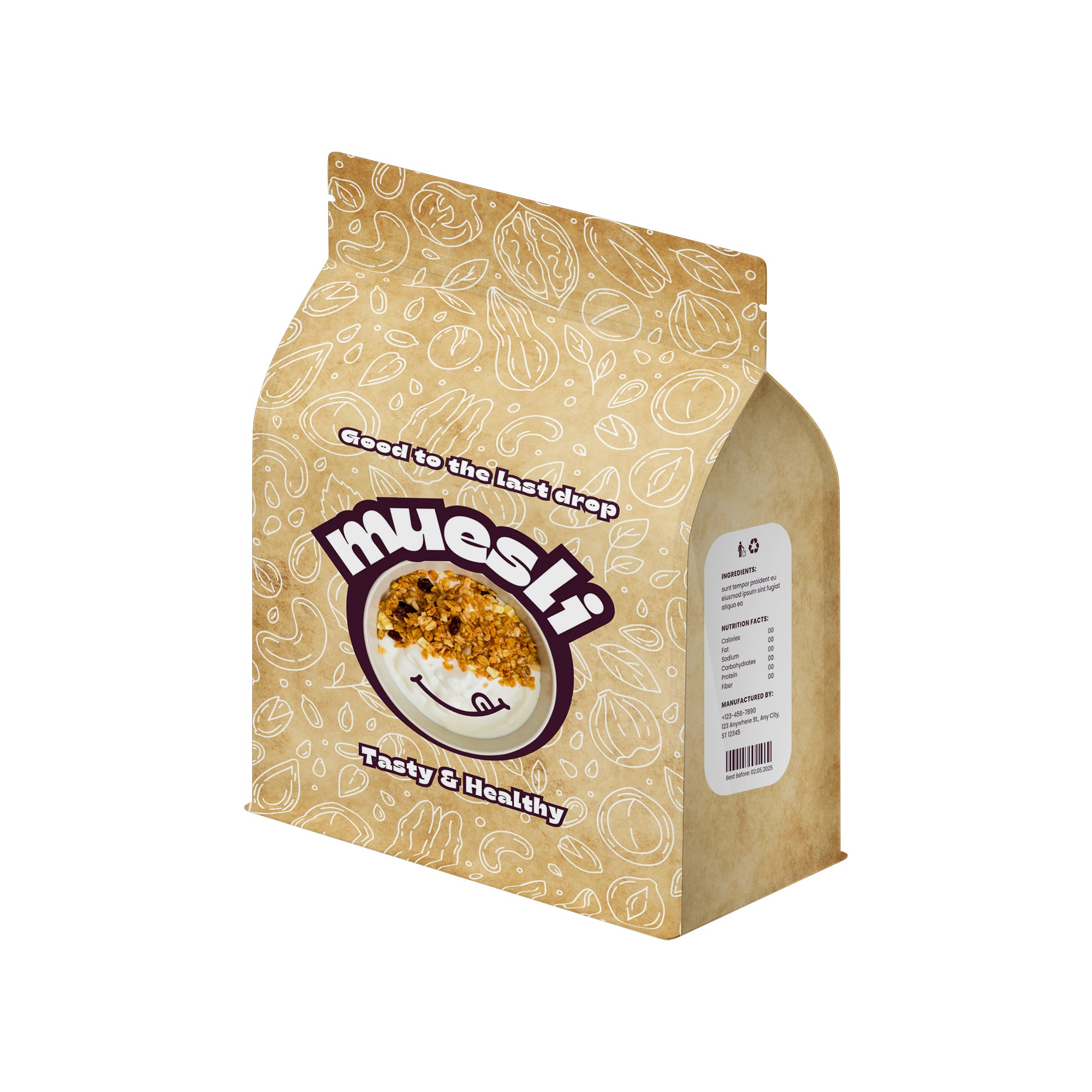 Stand-Up Ziplock Side Gusset Bag (Design Your Own)