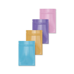 Glossy Double-Sided Flat Zipper Seal Bags in Pastel Colors