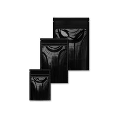 Open Bottom Mirror Black Mylar Bags with Pre-Sealed Top