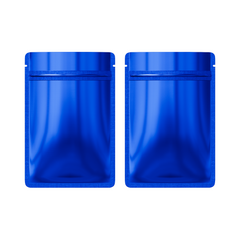 Metallic Mylar Flat Zipper Seal Bags – Glossy Lapis Lazuli Blue QuickQlick® Bags with Rounded Corners