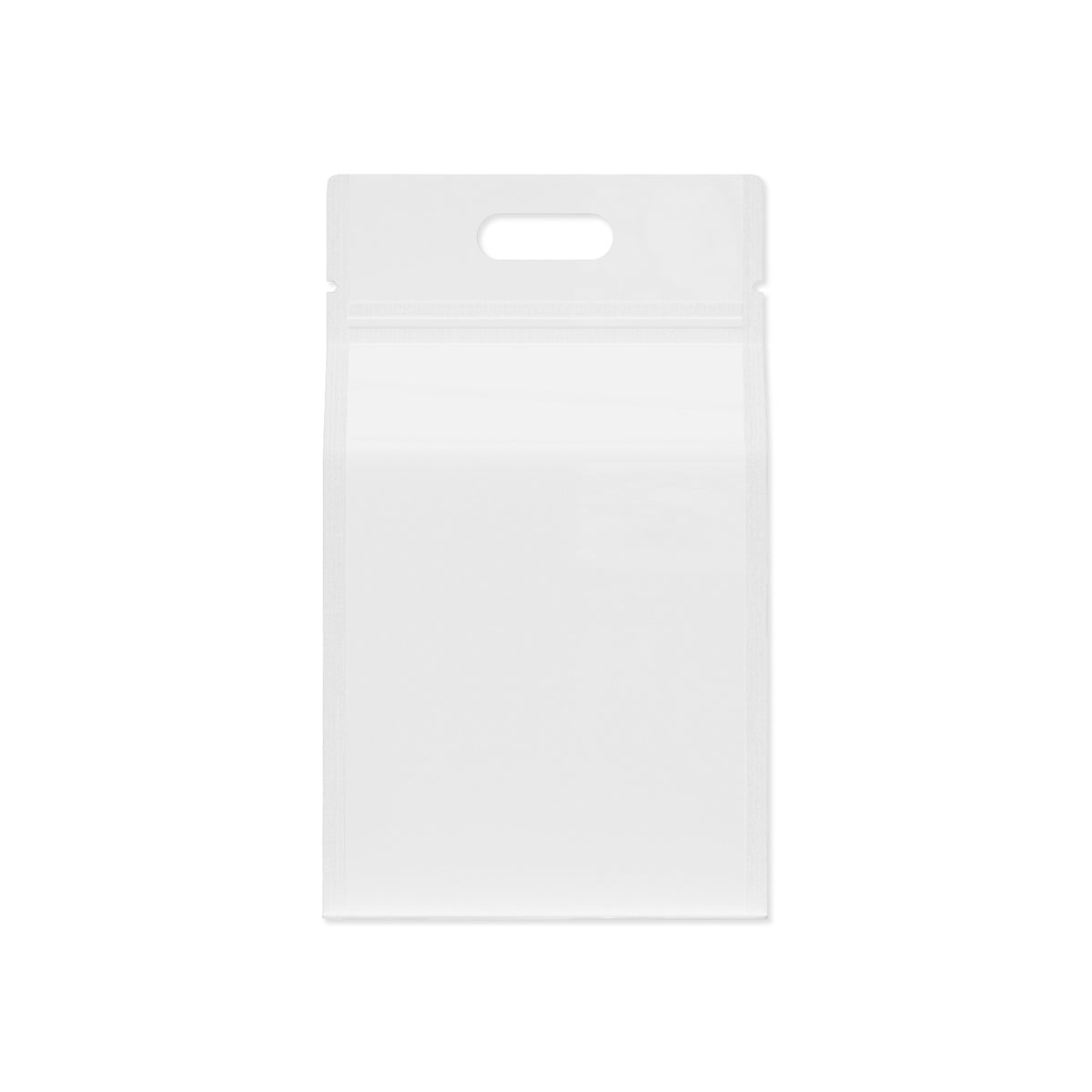 Customizable Clean Clear Polyethylene Side Gusset Stand Up Zipper Seal Bags with Die Cut Handles (Full Customization)