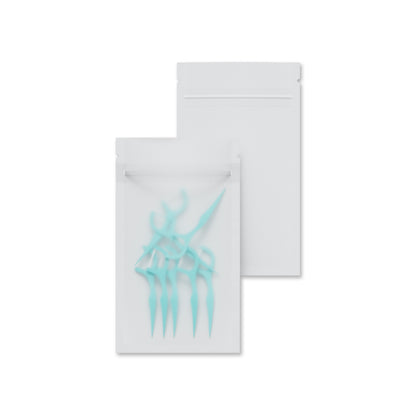 Half Colored Flat Plastic QuickQlick® Bags with Frosted Window