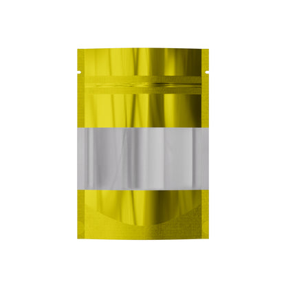 Customizable Glossy Metallic Foil with Transparent Window Stand Up Zipper Bags (Basic Printing)