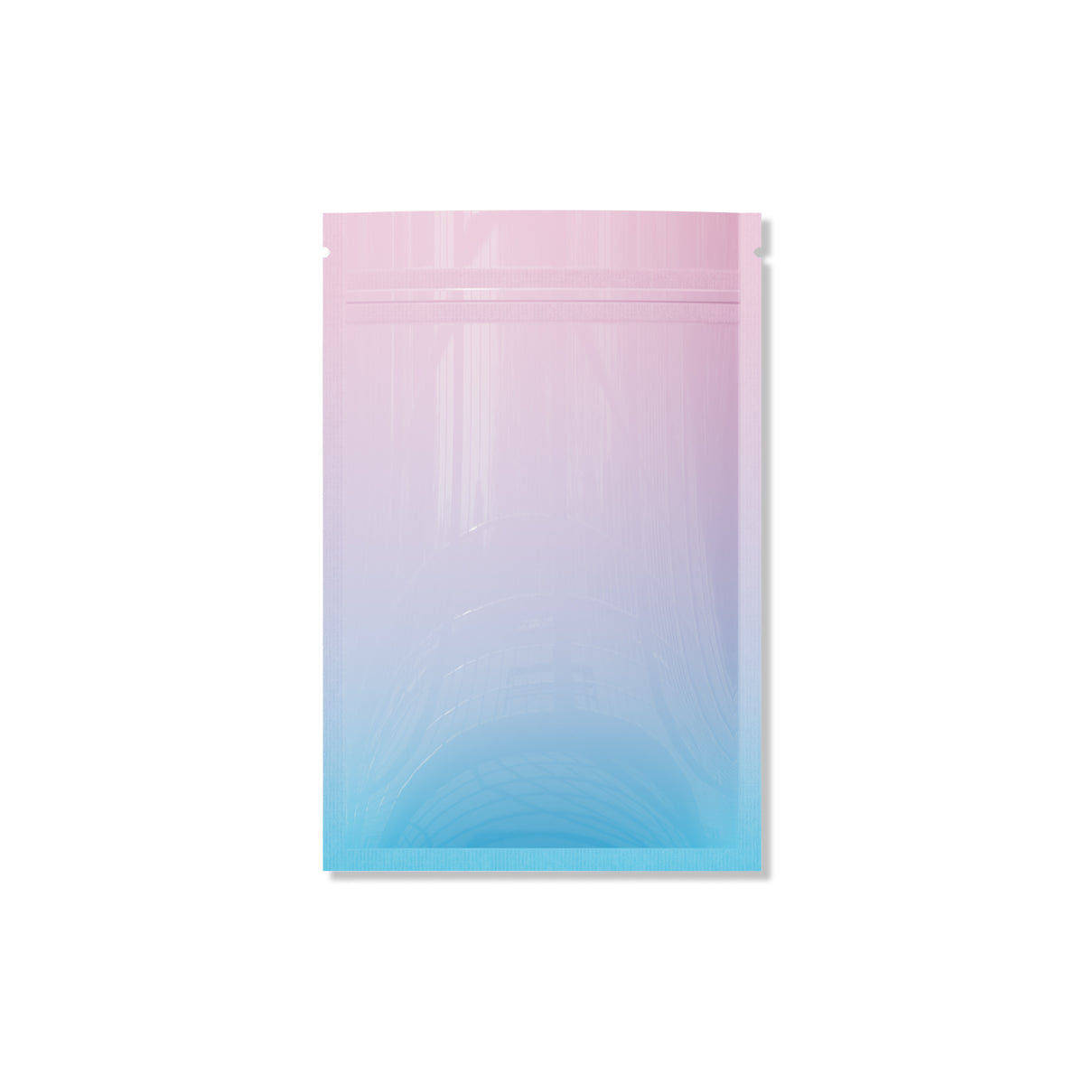 Gradient Ombre Flat Zipper Seal Bags – Glossy Two-Tone Mylar with Double-Sided Finish