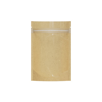 Customizable Glossy Clear Half Kraft Stand Up Zipper Seal Bags (Basic Printing)