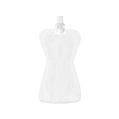 Customizable Glossy Clarity Clear Hourglass Plastic Bottle Pouch with Top Screw Cap Spout (Basic Printing)