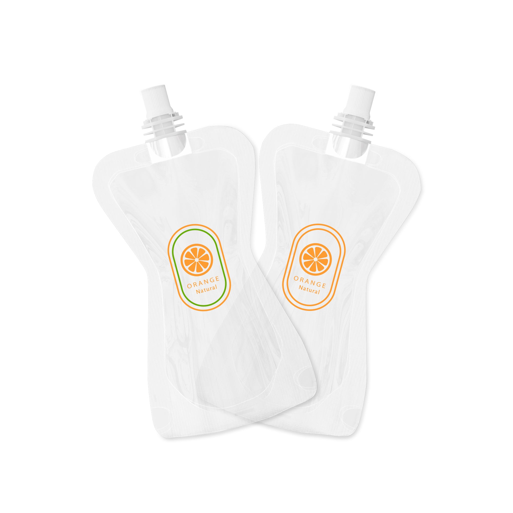 Customizable Glossy Clarity Clear Hourglass Plastic Bottle Pouch with Top Screw Cap Spout (Basic Printing)