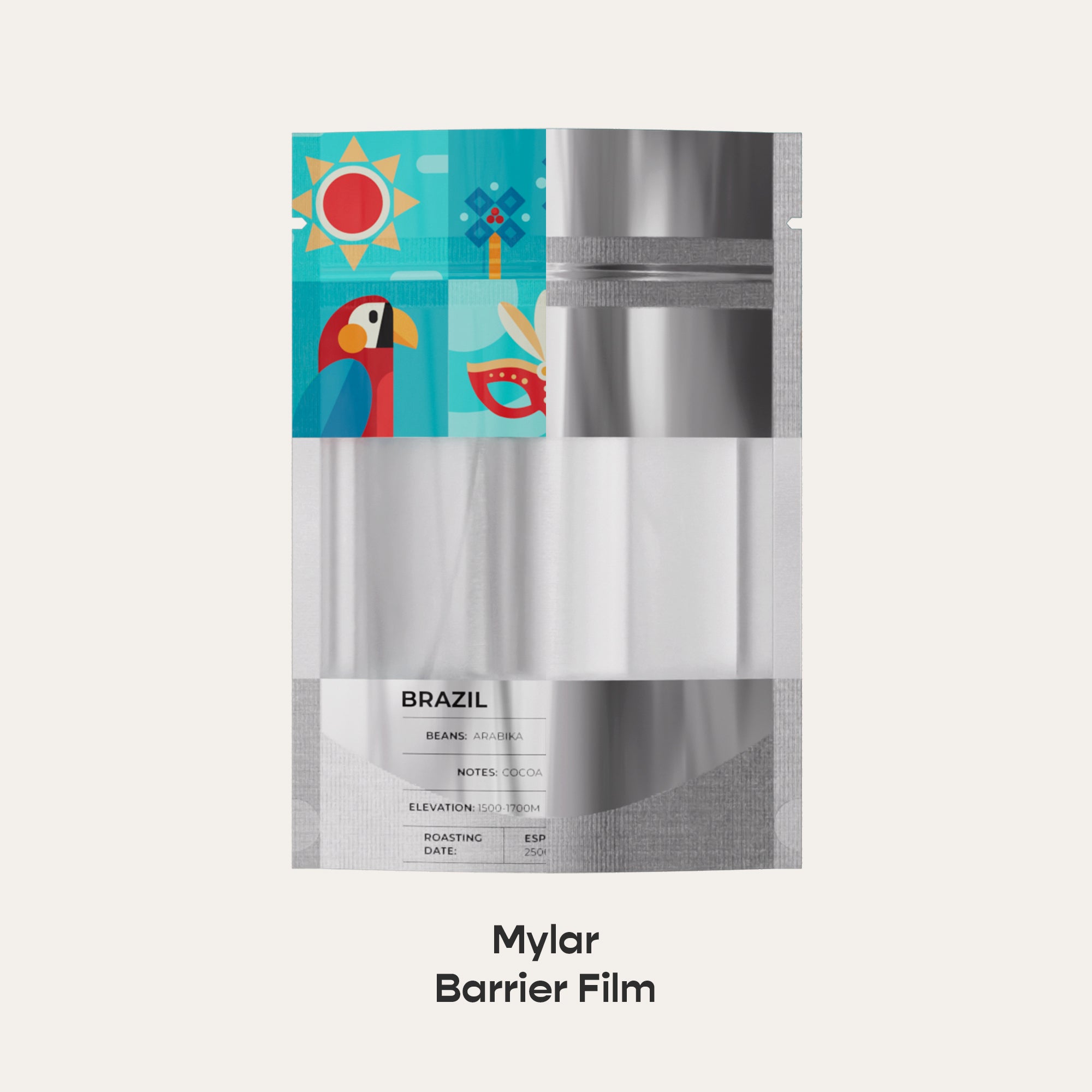 Customizable Glossy Metallic Foil with Transparent Window Stand Up Zipper Seal Bags (Full Customization)