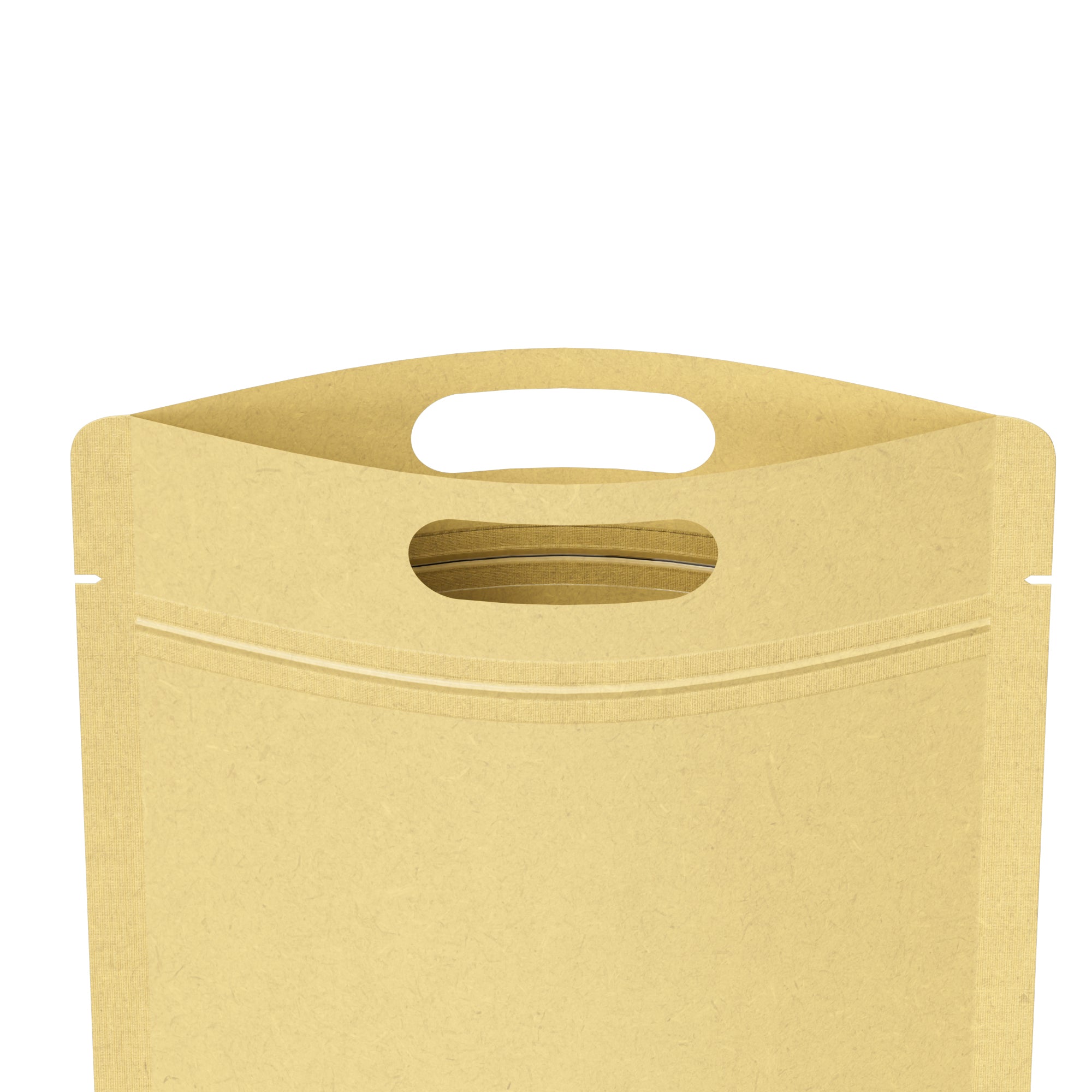 Krafty Brown Translucent Window Stand Strong® Bags with Die Cut Handles