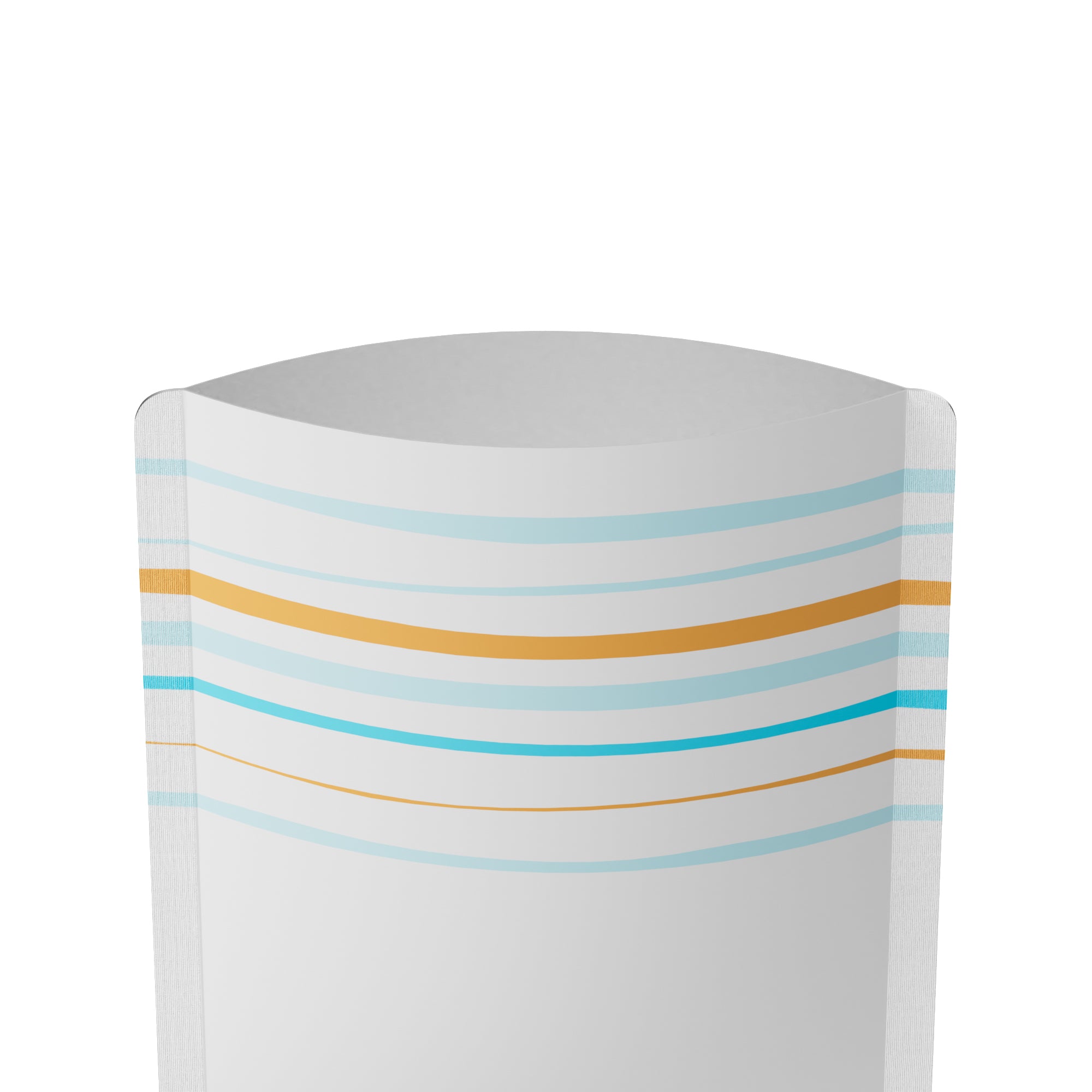 Matte Lace White with Color Lines Design Mylar Foil Open Top Bags