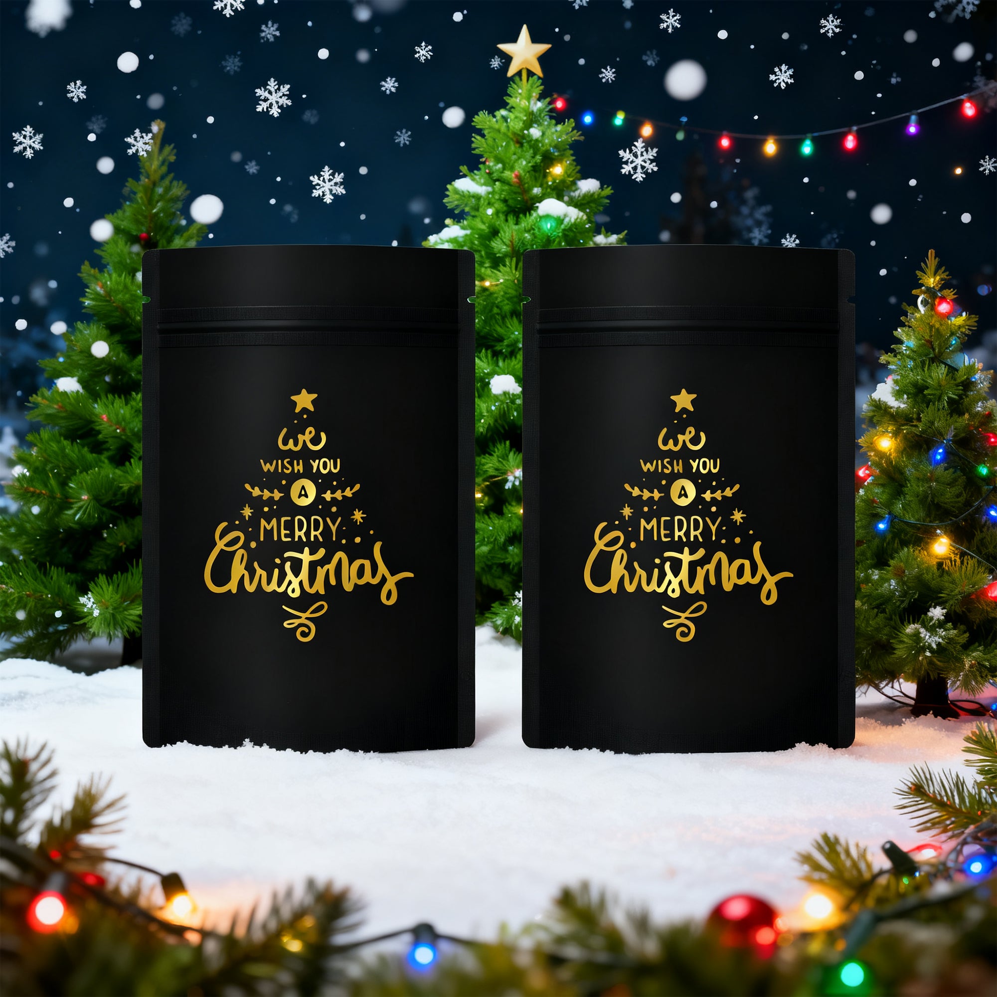 Pre-Designed Christmas Treat Stand Strong® Bags – Festive Holiday Packaging for Candy, Gifts, and Party Favors