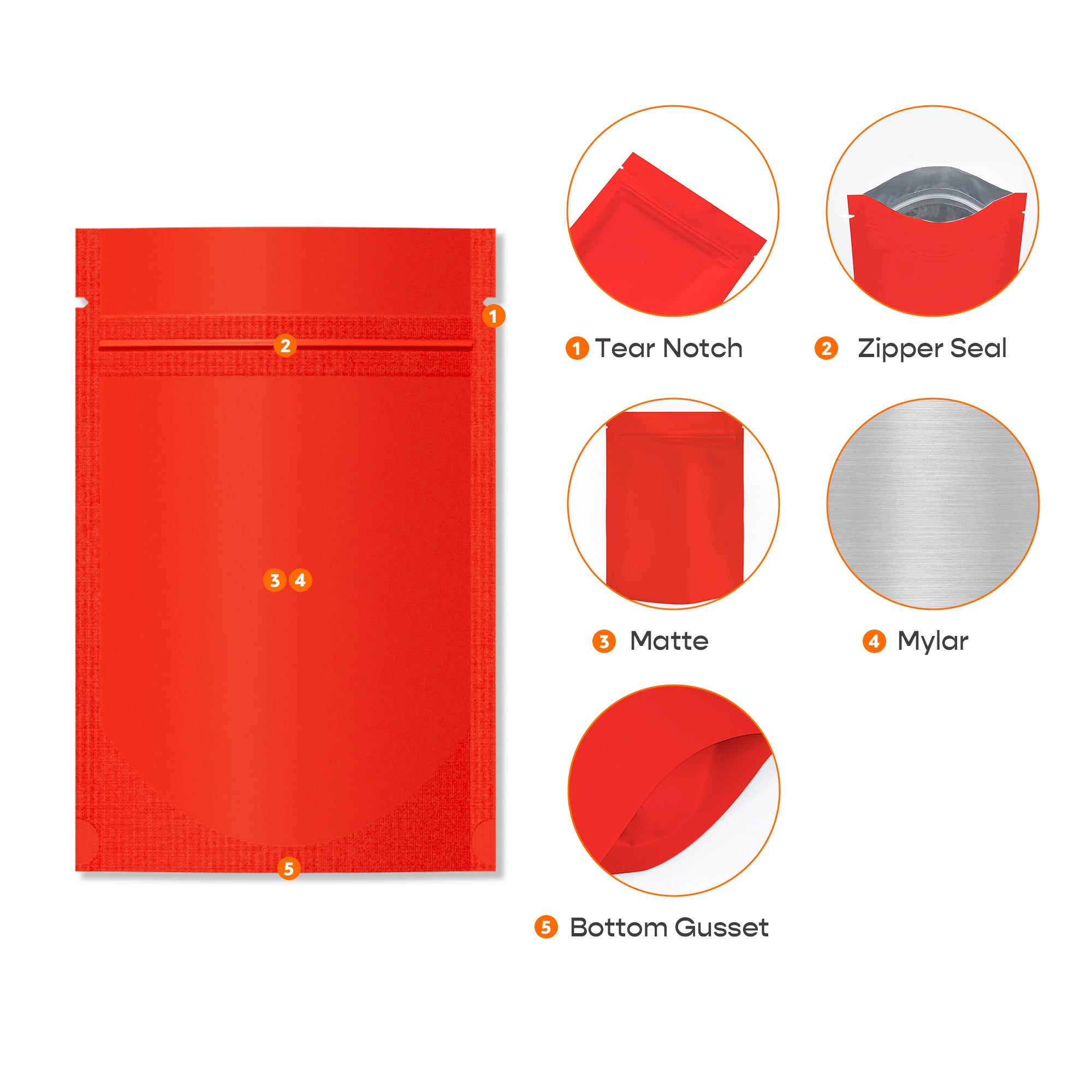 Matte Metalized Foil Stand Strong® Packaging Bags With Zipper Seal