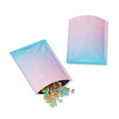 Gradient Ombre Flat Zipper Seal Bags – Glossy Two-Tone Mylar with Double-Sided Finish