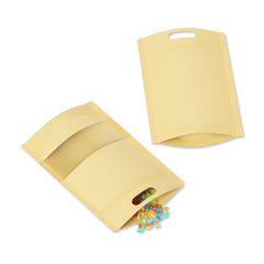 Krafty Brown Translucent Window Stand Strong® Bags with Die Cut Handles