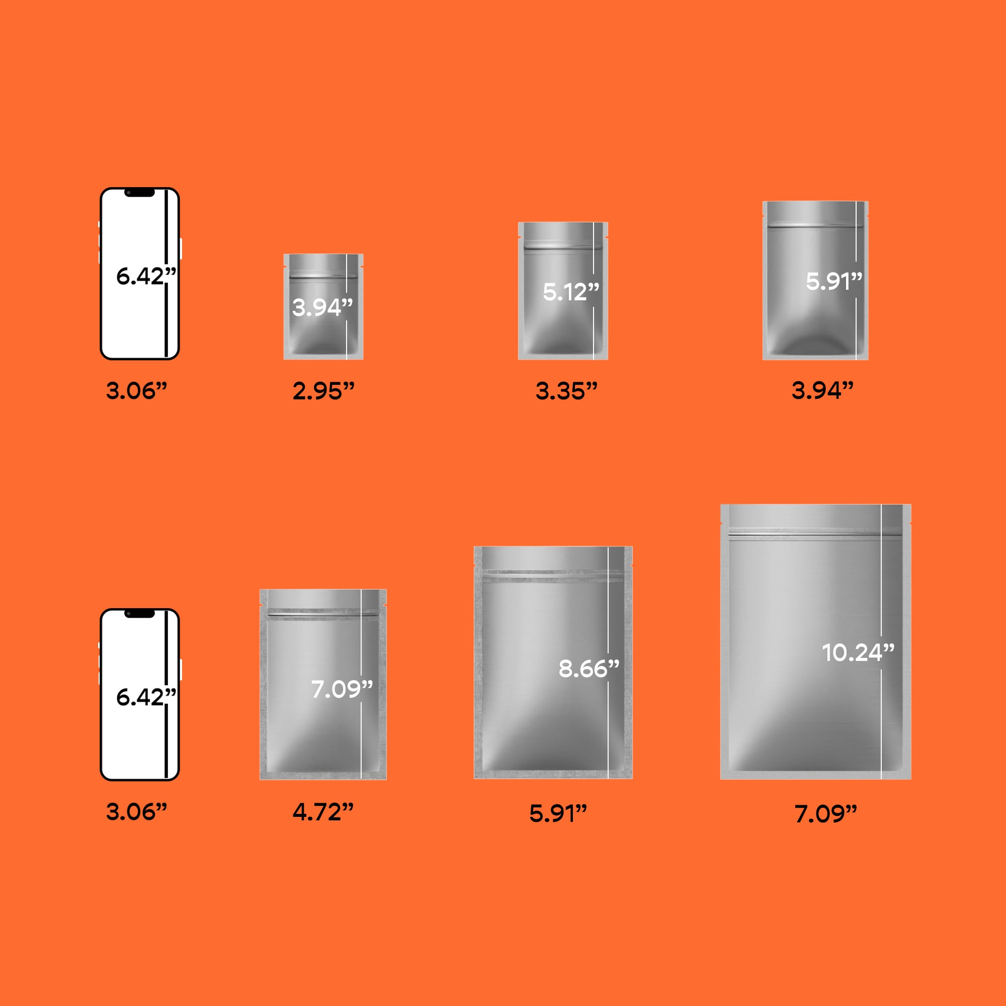 Matte Double-Sided Metallized Mylar Flat Zipper Seal Bags