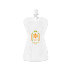 Customizable Glossy Clarity Clear Hourglass Plastic Bottle Pouch with Top Screw Cap Spout (Basic Printing)