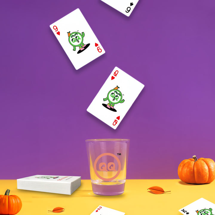 QQ Studio® Gift – Shot Glass + Deck of Cards
