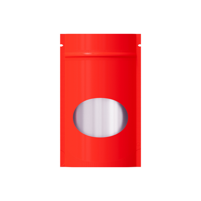 Customizable Glossy Round Window Plastic and Mylar Stand Up Zipper Seal Bags (Basic Printing)