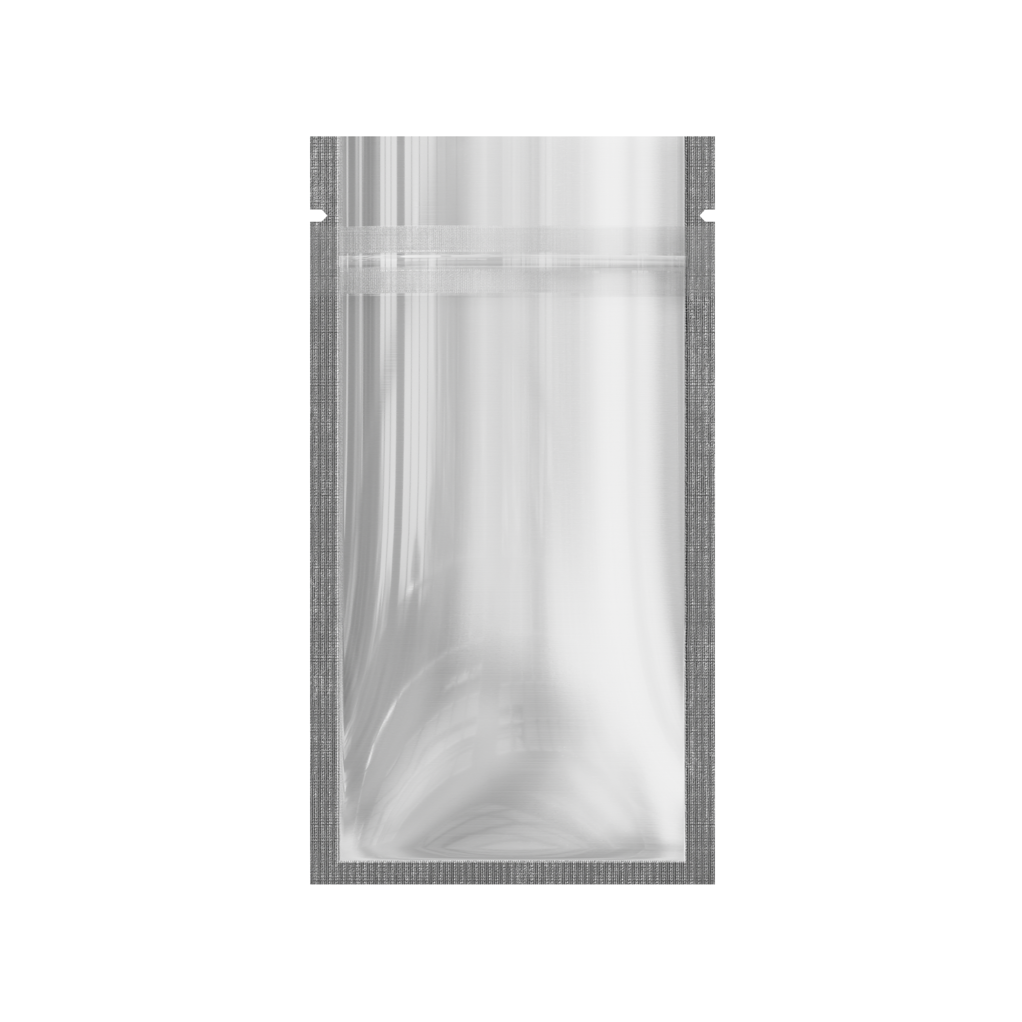 Customizable Single Side Clear Front with Chrome Silver Metallic Foil Flat Zipper Seal Bags (Basic Printing)
