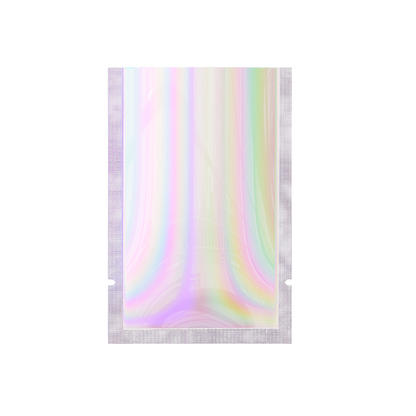 Customizable Glossy Diamond Holographic Mylar Foil Open Top Bags (Basic Printing)