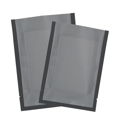 QQ Studio® Half Coal Black Matte Plastic SlickSeal™ Bags with Frosted Window