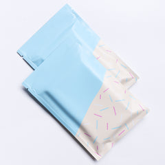 Birthday Blue Sprinkles Designed Foil Zipper Seal Packaging Bags